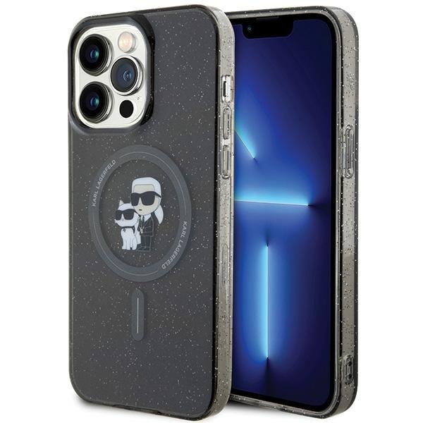 Karl Lagerfeld KLHMP15XHGKCNOK iPhone 15 Pro Max 6.7&quot; czarny/black hardcase Karl&Choupette Glitter MagSafe