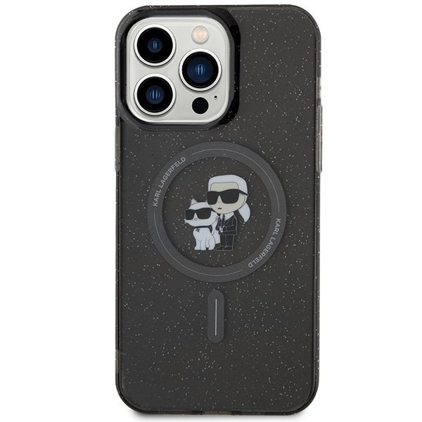 Karl Lagerfeld KLHMP15XHGKCNOK iPhone 15 Pro Max 6.7&quot; czarny/black hardcase Karl&Choupette Glitter MagSafe