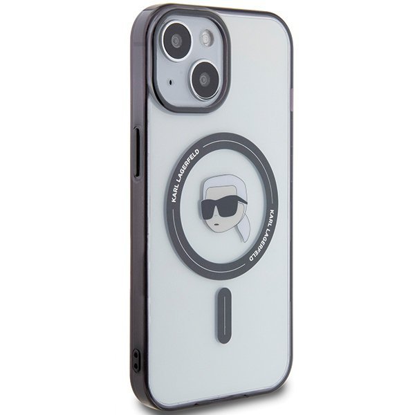 Karl Lagerfeld KLHMP15SHKHNOTK iPhone 15 / 14 / 13 6.1&quot; transparent hardcase IML Karl`s Head MagSafe