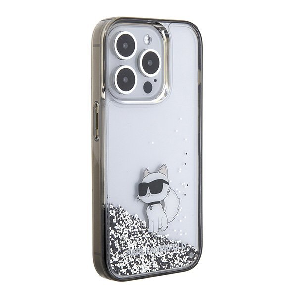 Karl Lagerfeld KLHCP15XLKCNSK iPhone 15 Pro Max 6.7&quot; transparent hardcase Liquid Glitter Choupette