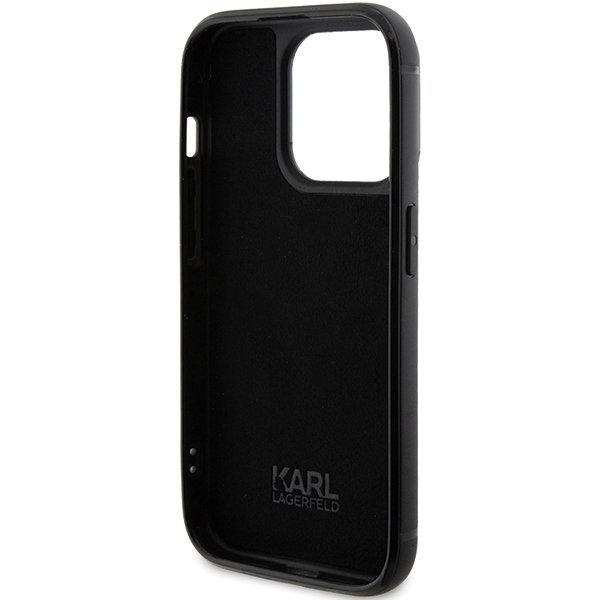 Karl Lagerfeld KLHCP15XHDSPLK iPhone 15 Pro Max 6.7&quot; czarny/black hardcase Rhinestone Logo Metal Plate