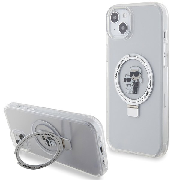 Karl Lagerfeld KLHMP15MHMRSKCH iPhone 15Plus / 14 Plus 6.7&quot; biały/white hardcase Ring Stand Karl&Choupettte MagSafe