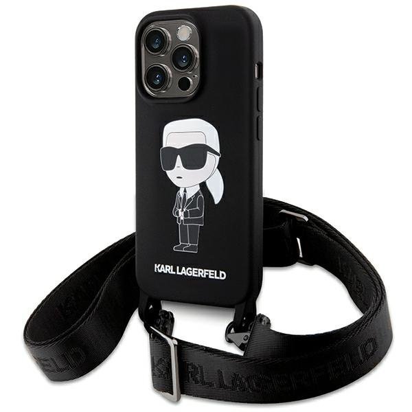 Karl Lagerfeld KLHCP15XSCBSKNK iPhone 15 Pro Max 6.7&quot; hardcase czarny/black Crossbody Silicone Ikonik
