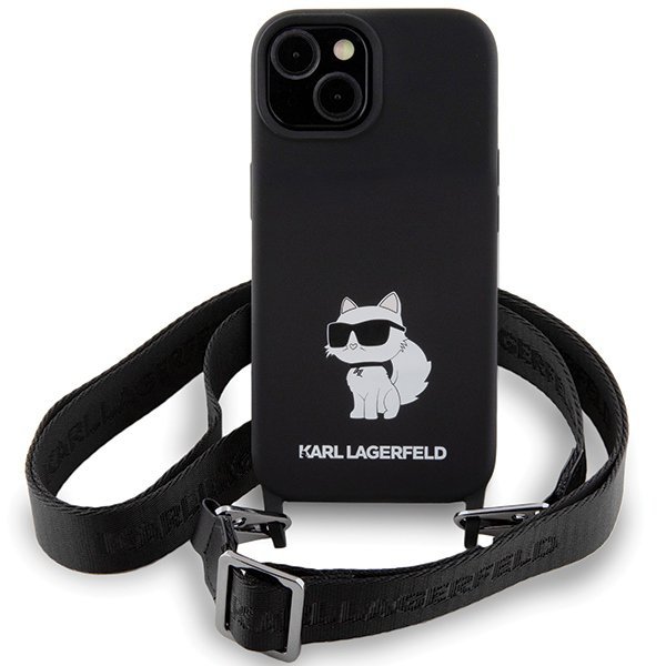 Karl Lagerfeld KLHCP15SSCBSCNK iPhone 15 / 14 / 13 6.1&quot; hardcase czarny/black Crossbody Silicone Choupette
