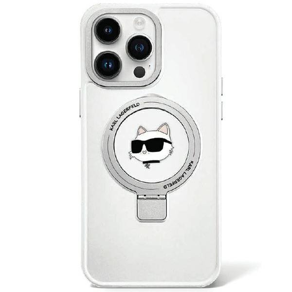 Karl Lagerfeld KLHMP15MHMRSCHH iPhone 15 Plus / 14 Plus 6.7&quot; biały/white hardcase Ring Stand Choupette Head MagSafe