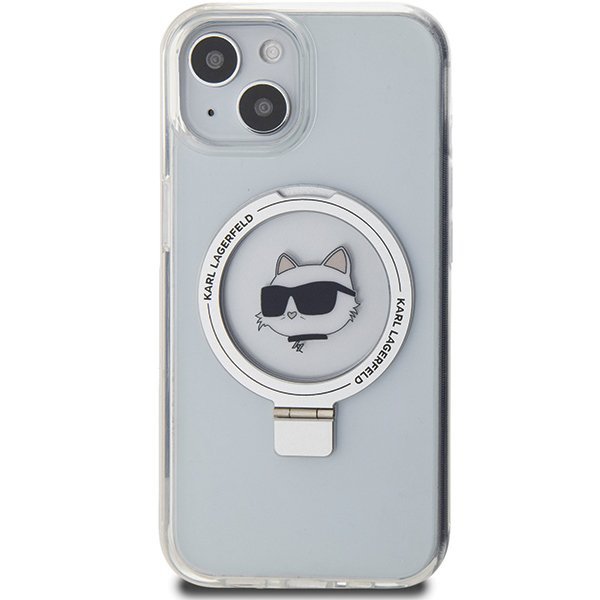 Karl Lagerfeld KLHMP15MHMRSCHH iPhone 15 Plus / 14 Plus 6.7&quot; biały/white hardcase Ring Stand Choupette Head MagSafe