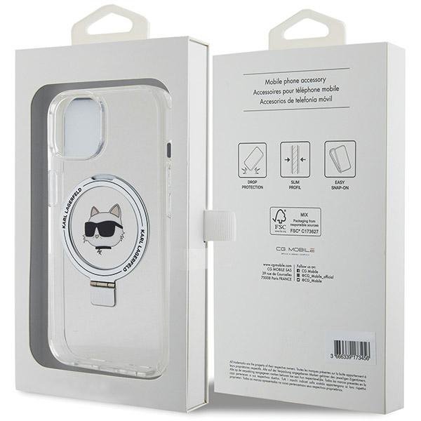 Karl Lagerfeld KLHMP15MHMRSCHH iPhone 15 Plus / 14 Plus 6.7&quot; biały/white hardcase Ring Stand Choupette Head MagSafe