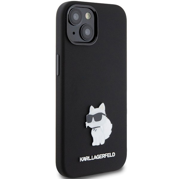 Karl Lagerfeld KLHCP15MSMHCNPK iPhone 15 Plus / 14 Plus 6.7&quot; czarny/black Silicone Choupette Metal Pin