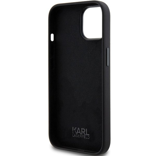 Karl Lagerfeld KLHCP15MSMHCNPK iPhone 15 Plus / 14 Plus 6.7&quot; czarny/black Silicone Choupette Metal Pin