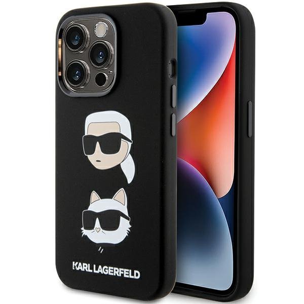 Karl Lagerfeld KLHCP15XSDHKCNK iPhone 15 Pro Max 6.7&quot; czarny/black Silicone Karl&Choupette Head