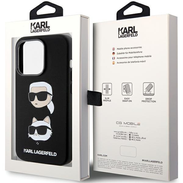 Karl Lagerfeld KLHCP15XSDHKCNK iPhone 15 Pro Max 6.7&quot; czarny/black Silicone Karl&Choupette Head