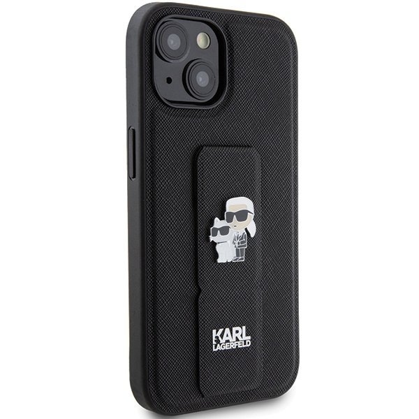 Karl Lagerfeld KLHCP15MGSAKCPK iPhone 15 Plus / 14 Plus 6.7&quot; czarny/black hardcase Gripstand Saffiano Karl&Choupette Pins