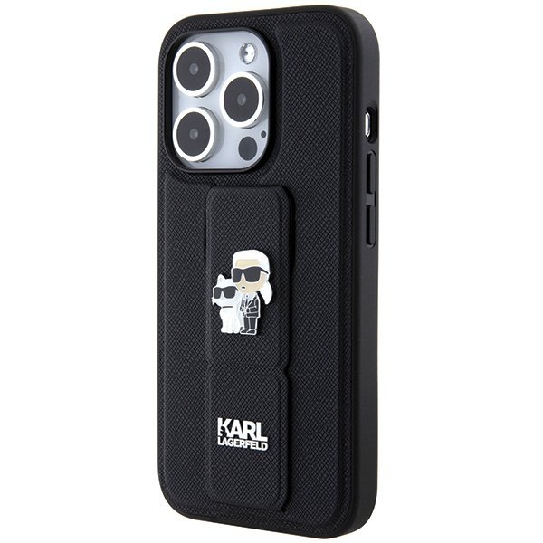 Karl Lagerfeld KLHCP13XGSAKCPK iPhone 13 Pro Max 6.7&quot; czarny/black hardcase Gripstand Saffiano Karl&Choupette Pins
