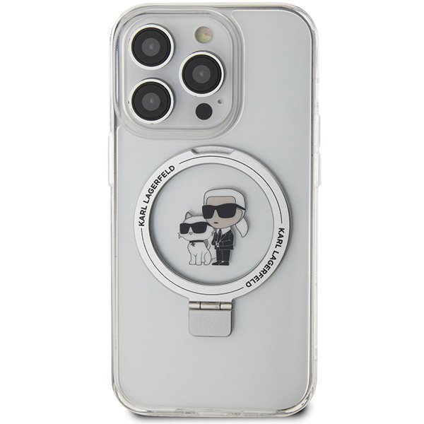 Karl Lagerfeld KLHMP13LHMRSKCH iPhone 13 Pro / 13 6.1&quot; biały/white hardcase Ring Stand Karl&Choupettte MagSafe