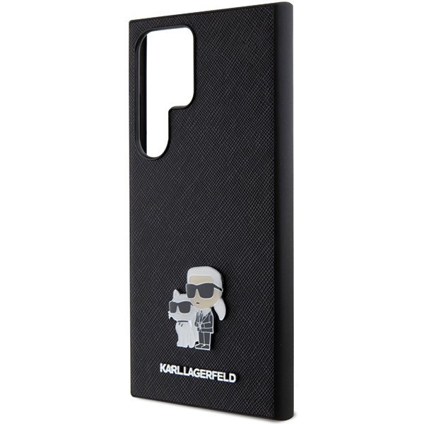Karl Lagerfeld KLHCS24LPSAKCMPK S24 Ultra S928 hardcase czarny/black Saffiano Karl & Choupette Metal Pin