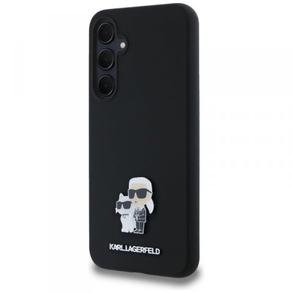 Karl Lagerfeld KLHCSA35SMHKCNPK A35 A356 hardcase czarny/black Silicone Karl&Choupette Metal Pin