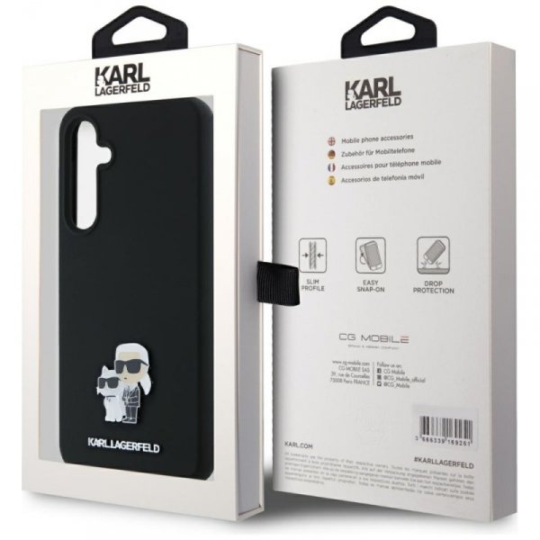 Karl Lagerfeld KLHCSA35SMHKCNPK A35 A356 hardcase czarny/black Silicone Karl&Choupette Metal Pin