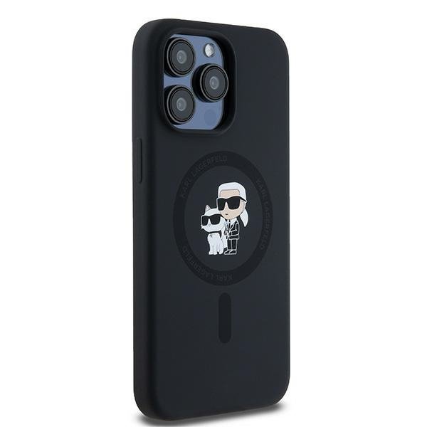 Karl Lagerfeld KLHMP15XSCMKCRHK iPhone 15 Pro Max 6.7&quot; czarny/black hardcase Silicone Karl & Choupette Ring MagSafe
