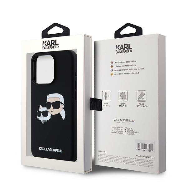 Karl Lagerfeld KLHMP15XSKCHPPLK iPhone 15 Pro Max 6.7&quot; czarny/black hardcase Silicone Karl & Choupette MagSafe