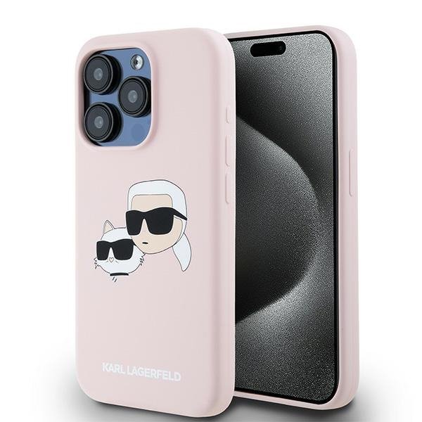 Karl Lagerfeld KLHMP15XSKCHPPLP iPhone 15 Pro Max 6.7&quot; różowy/pink hardcase Silicone Karl & Choupette MagSafe