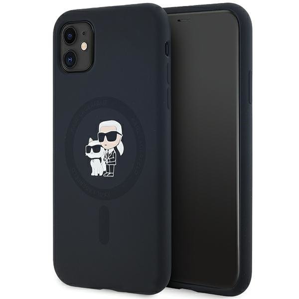 Karl Lagerfeld KLHMN61SCMKCRHK iPhone 11 / Xr 6.1&quot; czarny/black hardcase Silicone Karl & Choupette MagSafe