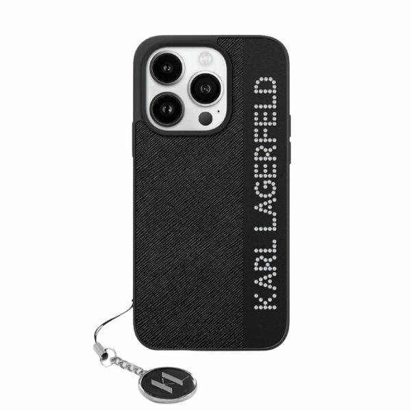 Karl Lagerfeld KLHCP15SPSAKDGCK iPhone 15 / 14 / 13 6.1&quot; czarny/black hardcase Saffiano Rhinestones & Charm