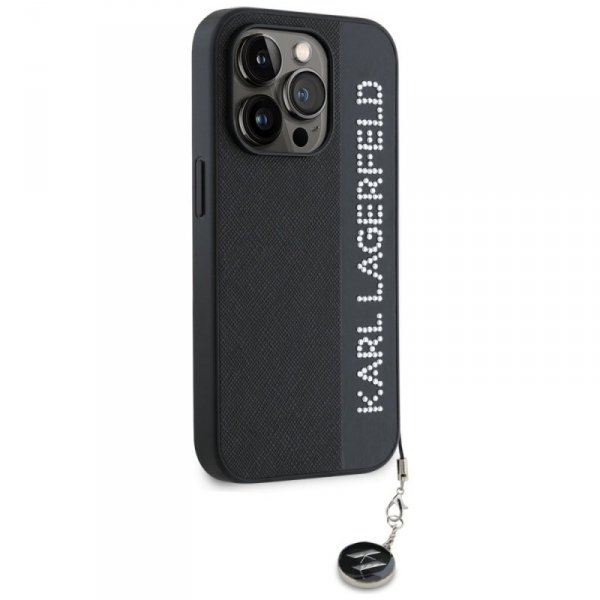 Karl Lagerfeld KLHCP15XPSAKDGCK iPhone 15 Pro Max 6.7&quot; czarny/black hardcase Saffiano Rhinestones & Charm