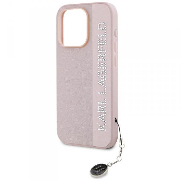 Karl Lagerfeld KLHCP15XPSAKDGCP iPhone 15 Pro Max 6.7&quot; różowy/pink hardcase Saffiano Rhinestones & Charm