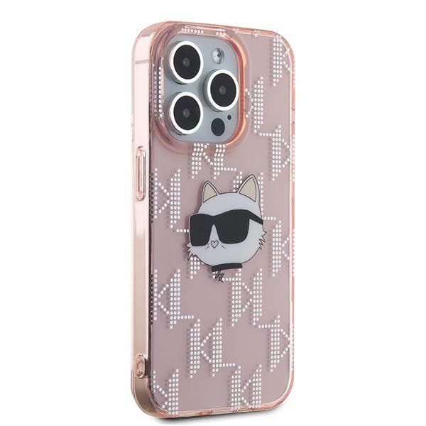 Karl Lagerfeld KLHCP15LHKLPCHP iPhone 15 Pro 6.1&quot; różowy/pink hardcase IML Choupette Head & Monogram