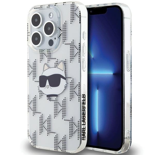 Karl Lagerfeld KLHCP15LHKLPCHT iPhone 15 Pro 6.1&quot; transparent hardcase IML Choupette Head & Monogram