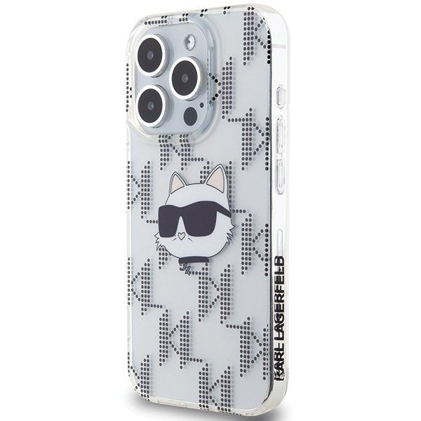 Karl Lagerfeld KLHCP15XHKLPCHT iPhone 15 Pro Max 6.7&quot; transparent hardcase IML Choupette Head & Monogram