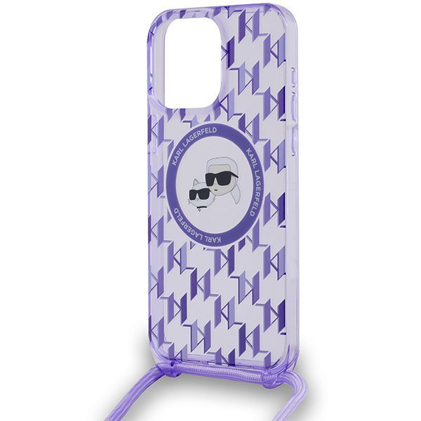 Karl Lagerfeld KLHMP15XHCKCKLCU iPhone 15 Pro Max 6.7&quot; fioletowy/purple hardcase IML Crossbody Monogram Karl & Choupette He