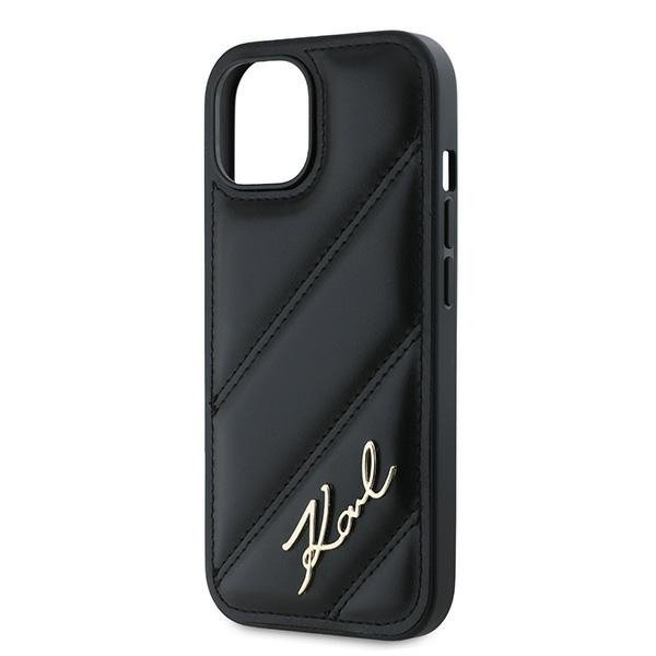 Karl Lagerfeld KLHCP15MPQDSMGK iPhone 15 Plus / 14 Plus 6.7&quot; czarny/black hardcase Diagonal Quilted Script