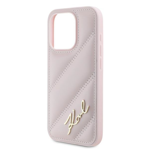 Karl Lagerfeld KLHCP15XPQDSMGP iPhone 15 Pro Max 6.7&quot; różowy/pink hardcase Diagonal Quilted Script