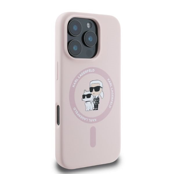 Karl Lagerfeld KLHMP16XSCMKCRHP iPhone 16 Pro Max 6.9&quot; różowy/pink hardcase Silicone Karl&Choupette Ring MagSafe