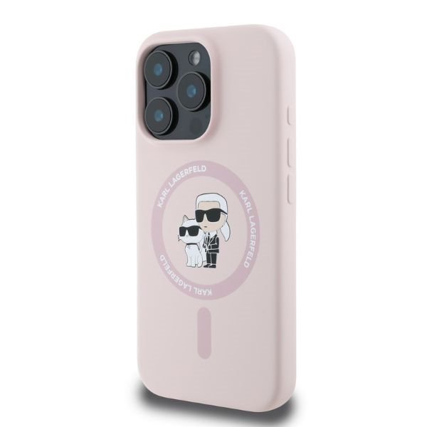 Karl Lagerfeld KLHMP16XSCMKCRHP iPhone 16 Pro Max 6.9&quot; różowy/pink hardcase Silicone Karl&Choupette Ring MagSafe