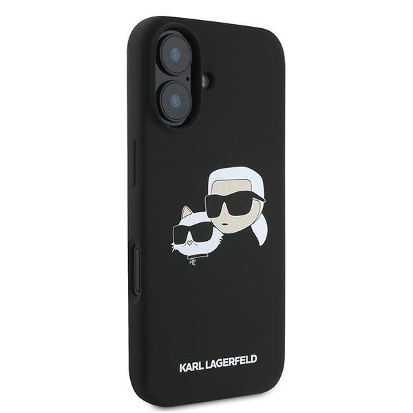 Karl Lagerfeld KLHMP16MSKCHPPLK iPhone16 Plus 6.7&quot; czarny/black hardcase Silicone Double Heads Print MagSafe