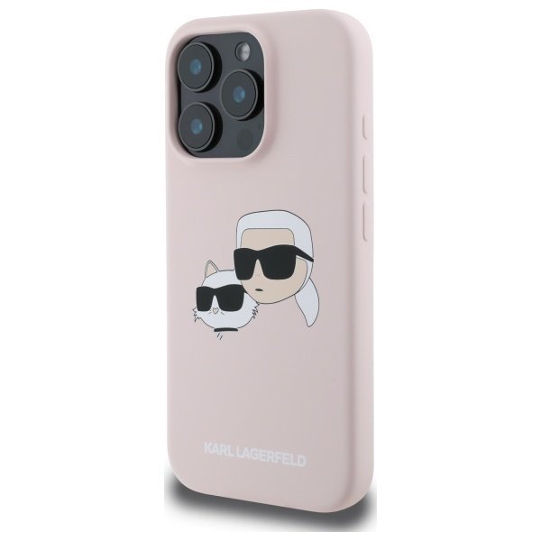 Karl Lagerfeld KLHMP16LSKCHPPLP iPhone16 Pro 6.3&quot; różowy/pink hardcase Silicone Double Heads Print MagSafe