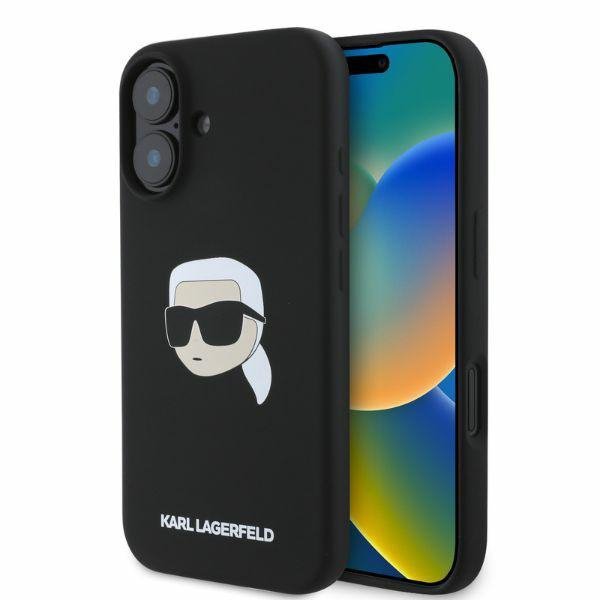 Karl Lagerfeld KLHMP16SSKHPPLK iPhone 16 6.1&quot; czarny/black hardcase Silicone Karl Head Print MagSafe
