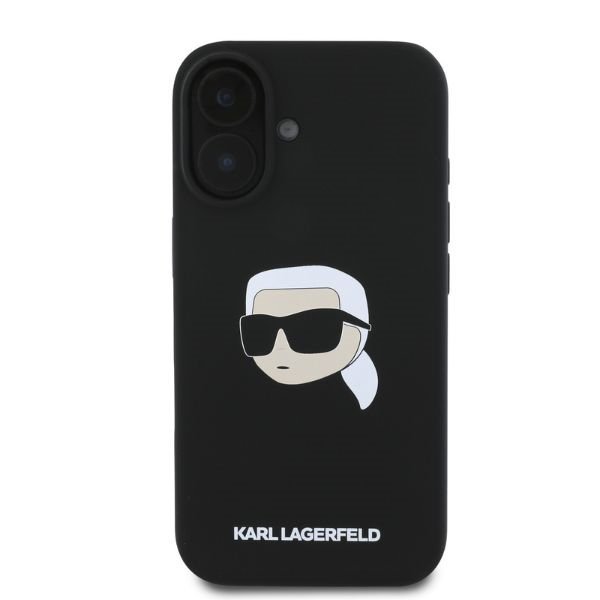 Karl Lagerfeld KLHMP16SSKHPPLK iPhone 16 6.1&quot; czarny/black hardcase Silicone Karl Head Print MagSafe