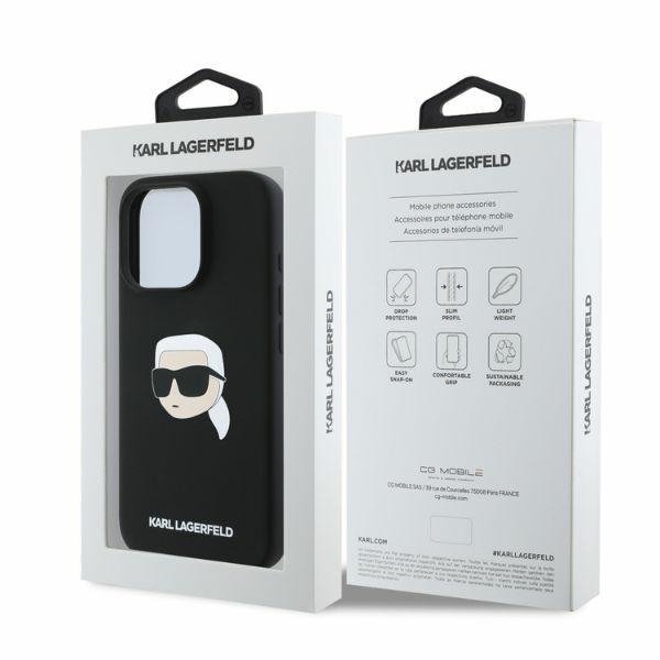 Karl Lagerfeld KLHMP16XSKHPPLK iPhone 16 Pro Max 6.9&quot; czarny/black hardcase Silicone Karl Head Print MagSafe