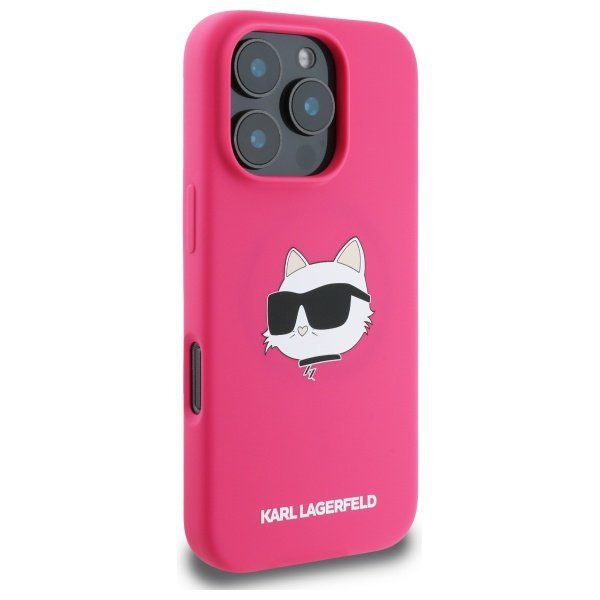 Karl Lagerfeld KLHMP16LSCHPPLF iPhone 16 Pro 6.3&quot; fuksja/fuschia hardcase Silicone Choupette Head Print MagSafe