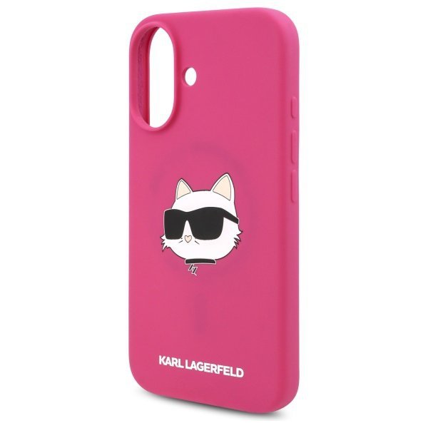 Karl Lagerfeld KLHMP16SSCHPPLF iPhone 16 6.1&quot; fuksja/fuschia hardcase Silicone Choupette Head Print MagSafe