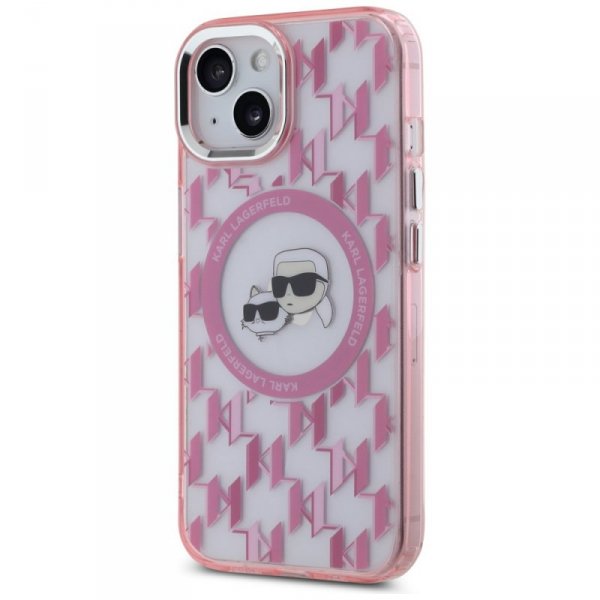 Karl Lagerfeld KLHMP15MHMCKMHP iPhone 15Plus 6.7&quot; różowy/pink IML Monogram Karl&Choupette Head MagSafe