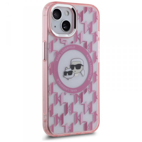 Karl Lagerfeld KLHMP15MHMCKMHP iPhone 15Plus 6.7&quot; różowy/pink IML Monogram Karl&Choupette Head MagSafe