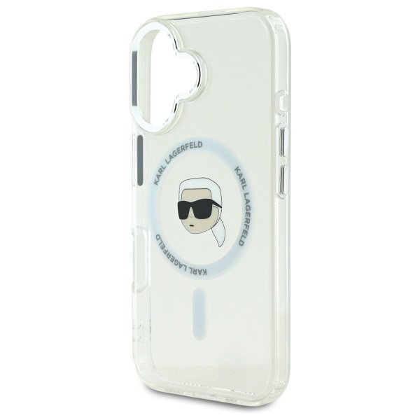 Karl Lagerfeld KLHMP16MHLSKIH iPhone16 Plus 6.7&quot; biały/white hardcase IML Metal Karl Head MagSafe