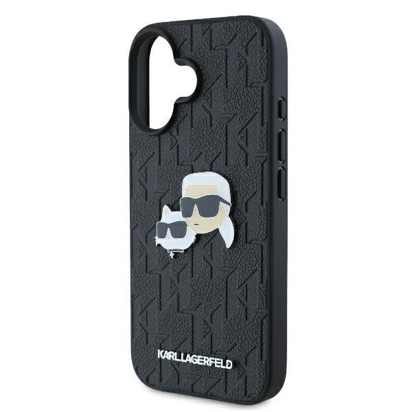 Karl Lagerfeld KLHCP16SPGKLKCPK iPhone16 6.1&quot; czarny/black hardcase Monogram Karl&Chaoupette Head Pin