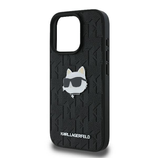 Karl Lagerfeld KLHCP16XPGKLCHPK iPhone16 Pro Max 6.9&quot; czarny/black hardcase Monogram Choupette Head Pin