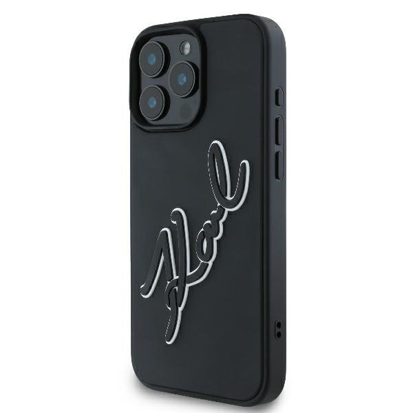 Karl Lagerfeld KLHCP16L3DRKSDLK iPhone16 Pro 6.3&quot; czarny/black hardcase 3D Rubber Bicolor Signature