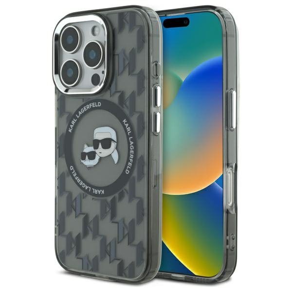 Karl Lagerfeld KLHMP16LHMCKMHK iPhone 16Pro 6.3&quot; czarny/black IML Monogram Karl&Choupette Head MagSafe